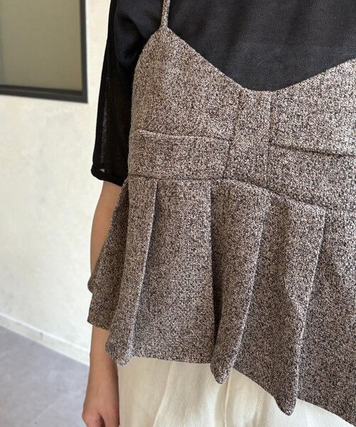 Thevon（ゼボン）の「ツイードプリーツビスチェ（シャツ/ブラウス・レディース・ブラウン/ブラック・FREE）」の5枚目の写真
