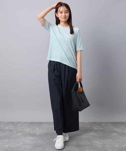 セール】ストレートワイドパンツ(ストライプ・無地)/洗える（その他