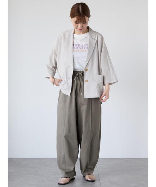 Lugnoncure（ルノンキュール）の「かすれロゴプリントTシャツ（Tシャツ/カットソー・レディース・ブラック/チャコールグレー/オフホワイト・F）」の7枚目の写真