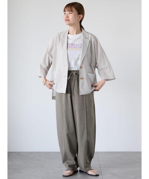 Lugnoncure（ルノンキュール）の「かすれロゴプリントTシャツ（Tシャツ/カットソー・レディース・ブラック/チャコールグレー/オフホワイト・F）」の8枚目の写真