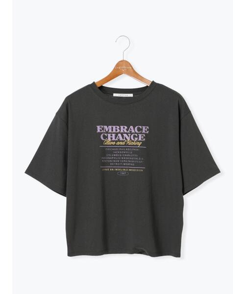 Lugnoncure（ルノンキュール）の「かすれロゴプリントTシャツ（Tシャツ/カットソー・レディース・ブラック/チャコールグレー/オフホワイト・F）」の13枚目の写真