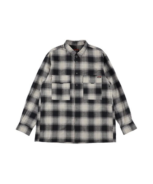 NANGA（ナンガ）の「OMBRE CHECK W PK BOX SHIRT/オンブレチェック ダブルポケット ボックスシャツ（シャツ/ブラウス・メンズ・ブラック/パープル・M/S/XL/L）」の2枚目の写真