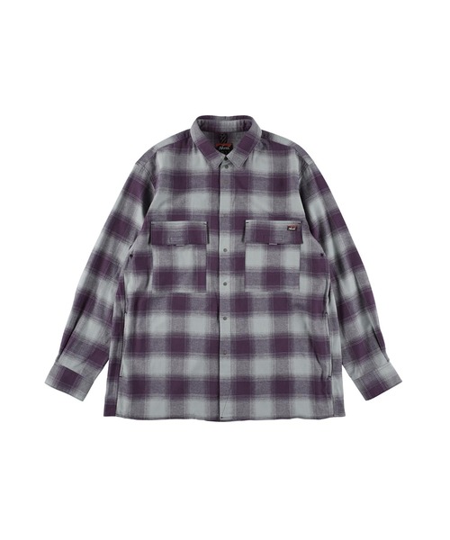 NANGA（ナンガ）の「OMBRE CHECK W PK BOX SHIRT/オンブレチェック ダブルポケット ボックスシャツ（シャツ/ブラウス・メンズ・ブラック/パープル・M/S/XL/L）」の18枚目の写真