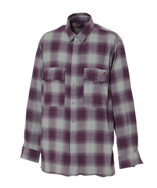 NANGA（ナンガ）の「OMBRE CHECK W PK BOX SHIRT/オンブレチェック ダブルポケット ボックスシャツ（シャツ/ブラウス・メンズ・ブラック/パープル・M/S/XL/L）」の19枚目の写真