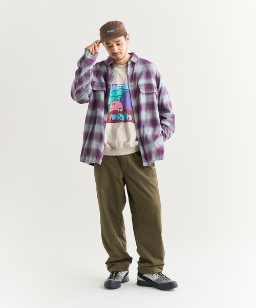 NANGA（ナンガ）の「OMBRE CHECK W PK BOX SHIRT/オンブレチェック ダブルポケット ボックスシャツ（シャツ/ブラウス・メンズ・ブラック/パープル・M/S/XL/L）」の16枚目の写真