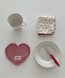 IRADOWL（アイラドール）の「ギンガムチェック×ハート型コースター（ランチョンマット/テーブルウェア）」