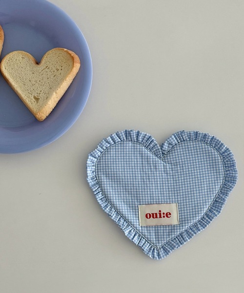 セール】【アイラドール room】ギンガムチェック×ハート型コースター