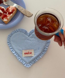 perky room（パーキールーム）の「【アイラドール room】ギンガムチェック×ハート型コースター（ランチョンマット/テーブルウェア）」