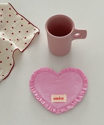 IRADOWL（アイラドール）の「【アイラドール room】ギンガムチェック×ハート型コースター（ランチョンマット/テーブルウェア）」