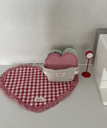 IRADOWL（アイラドール）の「【アイラドール room】ギンガムチェック×ハート型コースター（ランチョンマット/テーブルウェア）」