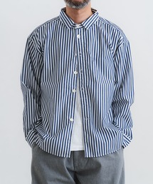 quadro（クオドロ）の「ブロードストライプ裾ダーツレギュラーシャツ（シャツ/ブラウス）」