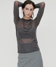 【kiehtova】SHEER STRETCH TULLE TOPS/シアー ストレッチ チュール KTWR42 ※