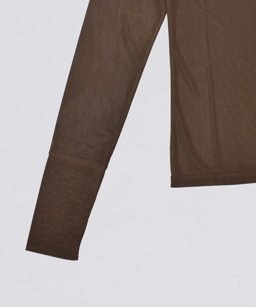 kiehtova(キエトヴァ)の「【kiehtova】SHEER STRETCH TULLE TOPS/シアー ストレッチ チュール KTWR42 ※(Tシャツ/カットソー・レディース・ブラック/レッド/ブラウン/グレー・FREE)」の12枚目の写真