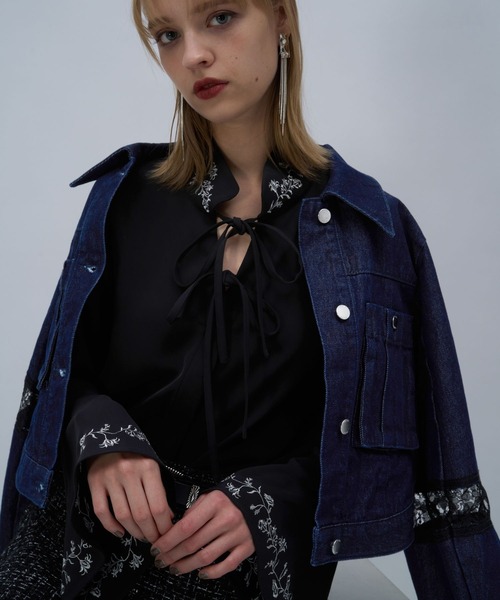 セール】2WAYフラワーシシュウブラウス(HARE)（シャツ/ブラウス