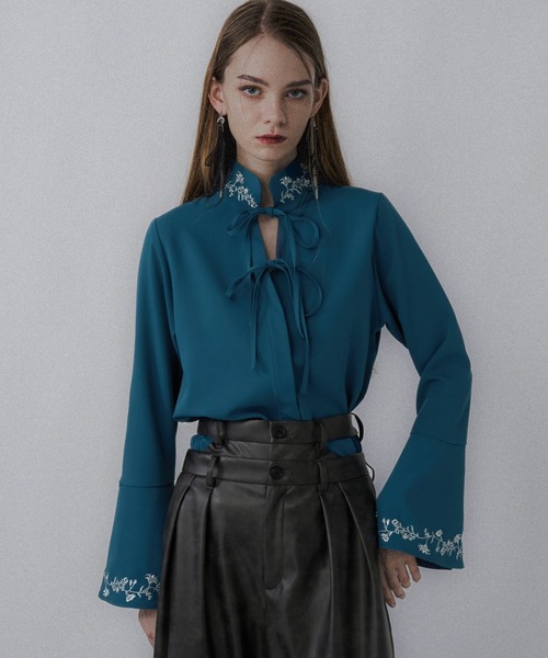 セール】2WAYフラワーシシュウブラウス(HARE)（シャツ/ブラウス