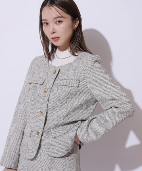 新作　Mystrada スクエアネックジャケット スクエアネックジャケット（その他アウター）｜Mystrada（マイ