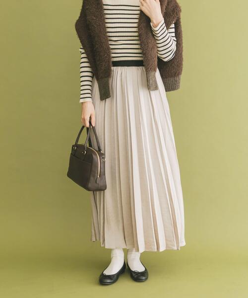 ITEMS URBANRESEARCH（アイテムズ アーバンリサーチ）の「サテンプリーツスカート（スカート・レディース・ブラウン/ベージュ系その他/チャコールグレー・FREE）」の18枚目の写真
