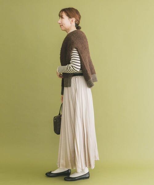 ITEMS URBANRESEARCH（アイテムズ アーバンリサーチ）の「サテンプリーツスカート（スカート・レディース・ブラウン/ベージュ系その他/チャコールグレー・FREE）」の20枚目の写真