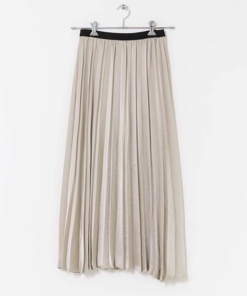 ITEMS URBANRESEARCH（アイテムズ アーバンリサーチ）の「サテンプリーツスカート（スカート・レディース・ブラウン/ベージュ系その他/チャコールグレー・FREE）」の5枚目の写真