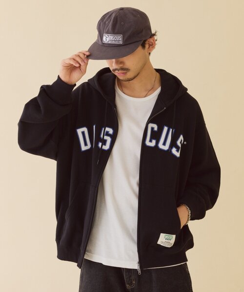 DISCUS(ディスカス)の「【DISCUS】ロゴ刺繍裏毛フルジップパーカー(パーカー・レディース・グレー/ネイビー/ブラック・MEDIUM/SMALL/LARGE)」の14枚目の写真