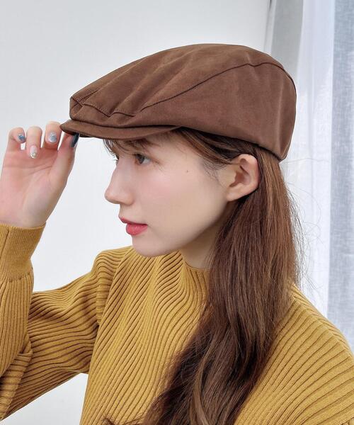 INGNI（イング）の「フェイクスエードハンチング（ハット・レディース・ブラック/ブラウン・ONE SIZE）」の2枚目の写真