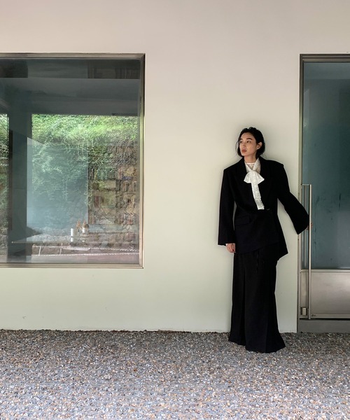 chuclla（チュクラ）の「【LONSLAN】 ダブルテーラードジャケット CHLONW25a013（テーラードジャケット・レディース・ブラック/ダークグレー・FREE）」の4枚目の写真