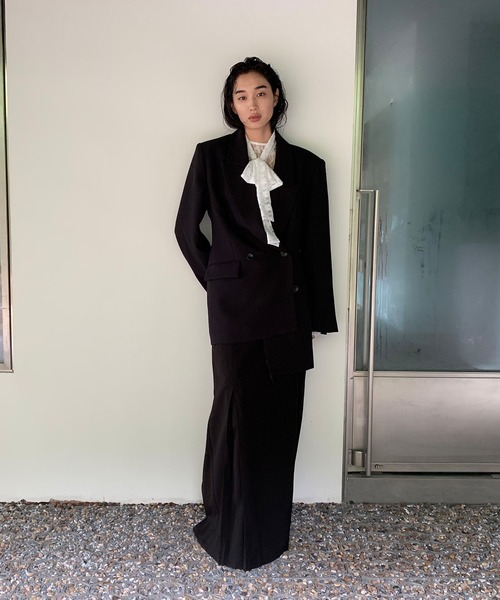 chuclla（チュクラ）の「【LONSLAN】 ダブルテーラードジャケット CHLONW25a013（テーラードジャケット・レディース・ブラック/ダークグレー・FREE）」の7枚目の写真