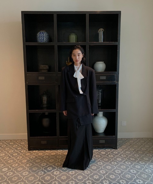 chuclla（チュクラ）の「【LONSLAN】 ダブルテーラードジャケット CHLONW25a013（テーラードジャケット・レディース・ブラック/ダークグレー・FREE）」の12枚目の写真