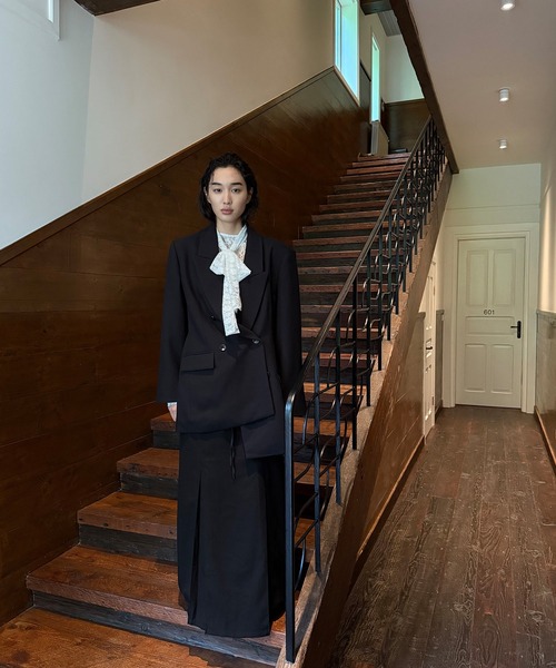 chuclla（チュクラ）の「【LONSLAN】 ダブルテーラードジャケット CHLONW25a013（テーラードジャケット・レディース・ブラック/ダークグレー・FREE）」の13枚目の写真