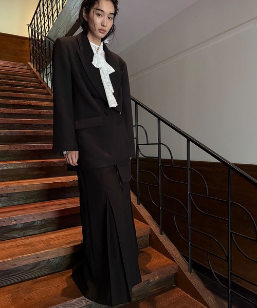 chuclla（チュクラ）の「【LONSLAN】 ダブルテーラードジャケット CHLONW25a013（テーラードジャケット・レディース・ブラック/ダークグレー・FREE）」の15枚目の写真