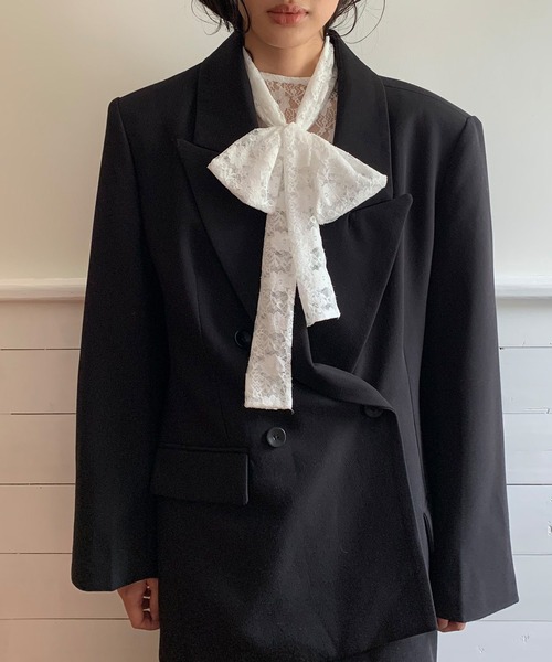 chuclla（チュクラ）の「【LONSLAN】 ダブルテーラードジャケット CHLONW25a013（テーラードジャケット・レディース・ブラック/ダークグレー・FREE）」の16枚目の写真