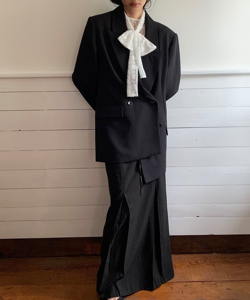 chuclla（チュクラ）の「【LONSLAN】 ダブルテーラードジャケット CHLONW25a013（テーラードジャケット・レディース・ブラック/ダークグレー・FREE）」の19枚目の写真