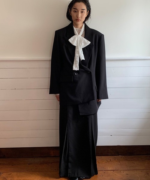 chuclla（チュクラ）の「【LONSLAN】 ダブルテーラードジャケット CHLONW25a013（テーラードジャケット・レディース・ブラック/ダークグレー・FREE）」の20枚目の写真