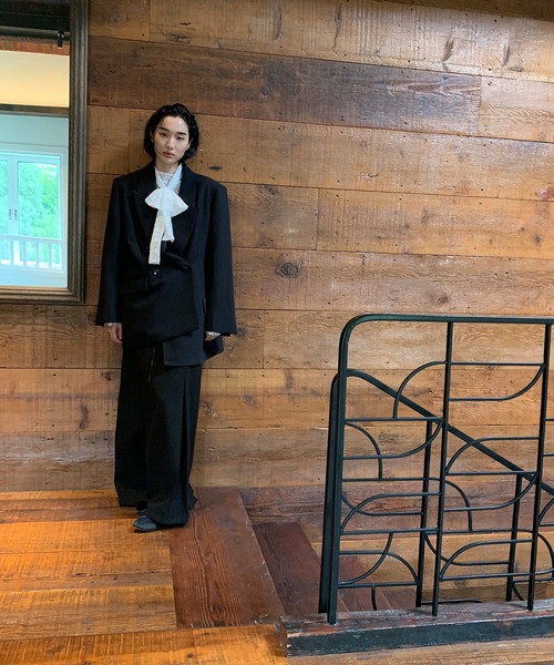 chuclla（チュクラ）の「【LONSLAN】 ダブルテーラードジャケット CHLONW25a013（テーラードジャケット・レディース・ブラック/ダークグレー・FREE）」の21枚目の写真