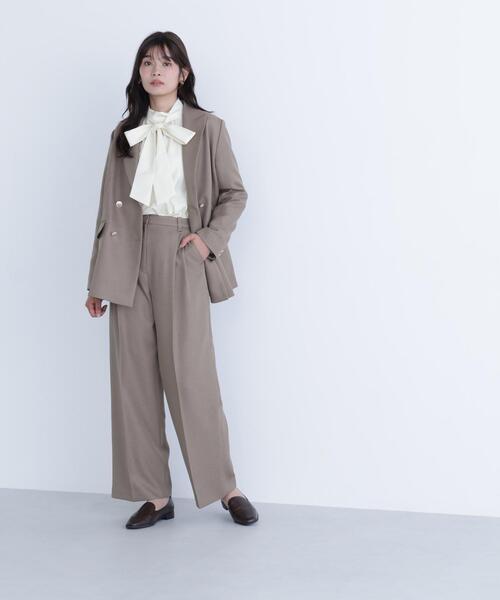 NATURAL BEAUTY BASIC(ナチュラルビューティーベーシック)の「◇<骨格ナチュラル>ツイーディータックワイドパンツ(その他パンツ・レディース・ベージュ系その他/ブラウン系その他・MEDIUM/SMALL)」の2枚目の写真
