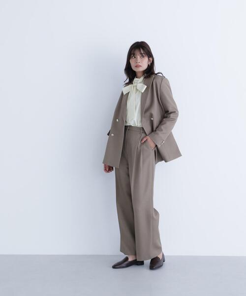 NATURAL BEAUTY BASIC(ナチュラルビューティーベーシック)の「◇<骨格ナチュラル>ツイーディータックワイドパンツ(その他パンツ・レディース・ベージュ系その他/ブラウン系その他・MEDIUM/SMALL)」の6枚目の写真