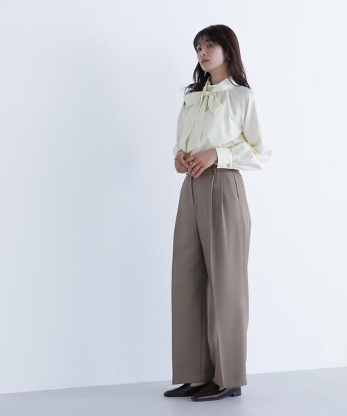 NATURAL BEAUTY BASIC(ナチュラルビューティーベーシック)の「◇<骨格ナチュラル>ツイーディータックワイドパンツ(その他パンツ・レディース・ベージュ系その他/ブラウン系その他・MEDIUM/SMALL)」の8枚目の写真