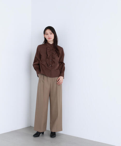 NATURAL BEAUTY BASIC（ナチュラルビューティーベーシック）の「◇＜骨格ナチュラル＞ツイーディータックワイドパンツ（その他パンツ・レディース・ベージュ系その他/ブラウン系その他・MEDIUM/SMALL）」の21枚目の写真