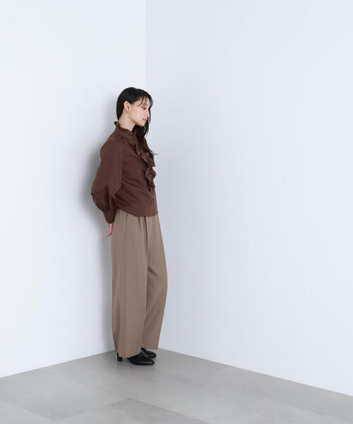 NATURAL BEAUTY BASIC（ナチュラルビューティーベーシック）の「◇＜骨格ナチュラル＞ツイーディータックワイドパンツ（その他パンツ・レディース・ベージュ系その他/ブラウン系その他・MEDIUM/SMALL）」の20枚目の写真