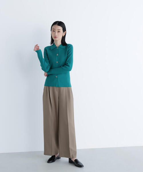 NATURAL BEAUTY BASIC（ナチュラルビューティーベーシック）の「◇＜骨格ナチュラル＞ツイーディータックワイドパンツ（その他パンツ・レディース・ベージュ系その他/ブラウン系その他・MEDIUM/SMALL）」の17枚目の写真