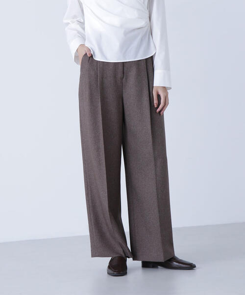 NATURAL BEAUTY BASIC（ナチュラルビューティーベーシック）の「◇＜骨格ナチュラル＞ツイーディータックワイドパンツ（その他パンツ・レディース・ベージュ系その他/ブラウン系その他・MEDIUM/SMALL）」の11枚目の写真