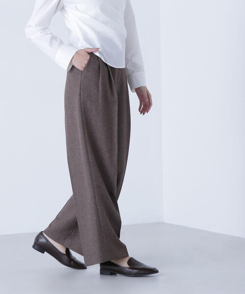 NATURAL BEAUTY BASIC（ナチュラルビューティーベーシック）の「◇＜骨格ナチュラル＞ツイーディータックワイドパンツ（その他パンツ・レディース・ベージュ系その他/ブラウン系その他・MEDIUM/SMALL）」の10枚目の写真