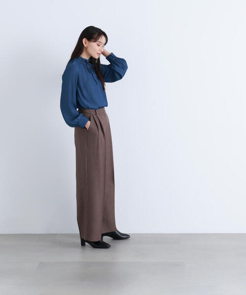 NATURAL BEAUTY BASIC（ナチュラルビューティーベーシック）の「◇＜骨格ナチュラル＞ツイーディータックワイドパンツ（その他パンツ・レディース・ベージュ系その他/ブラウン系その他・MEDIUM/SMALL）」の8枚目の写真