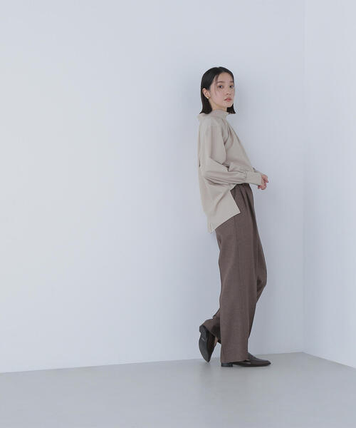 NATURAL BEAUTY BASIC（ナチュラルビューティーベーシック）の「◇＜骨格ナチュラル＞ツイーディータックワイドパンツ（その他パンツ・レディース・ベージュ系その他/ブラウン系その他・MEDIUM/SMALL）」の6枚目の写真