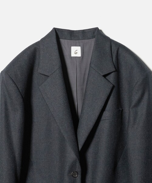 6(ROKU)＞フラノ グレー ジャケット（テーラードジャケット）｜6