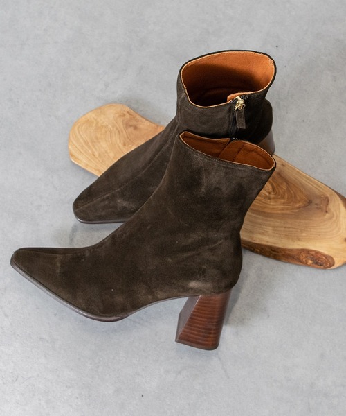 【ANGEL ALARCON】フレアヒールセンターシームブーツ(D53002)