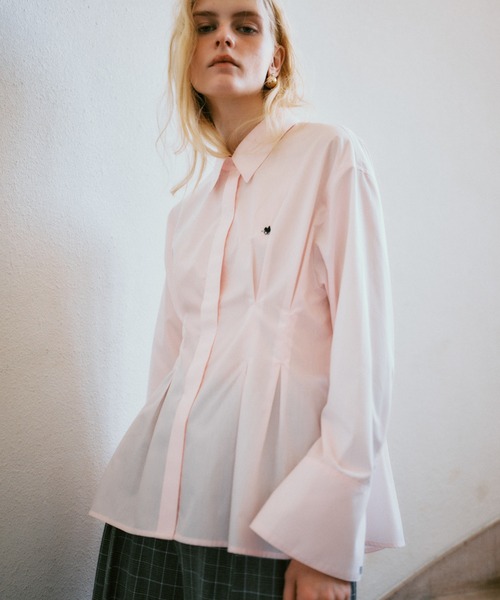 POLO BCS（ポロ ビーシーエス）の「【POLOBCS】VIS別注ウエストタックフレアシャツ（シャツ/ブラウス・レディース・ホワイト/ブルー系その他4/ネイビー/ホワイト系その他/ピンク・FREE）」の5枚目の写真