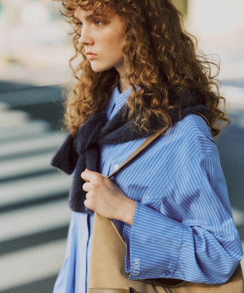 POLO BCS（ポロ ビーシーエス）の「【POLOBCS】VIS別注ウエストタックフレアシャツ（シャツ/ブラウス・レディース・ホワイト/ブルー系その他4/ネイビー/ホワイト系その他/ピンク・FREE）」の10枚目の写真