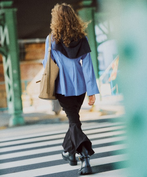 POLO BCS（ポロ ビーシーエス）の「【POLOBCS】VIS別注ウエストタックフレアシャツ（シャツ/ブラウス・レディース・ホワイト/ブルー系その他4/ネイビー/ホワイト系その他/ピンク・FREE）」の12枚目の写真