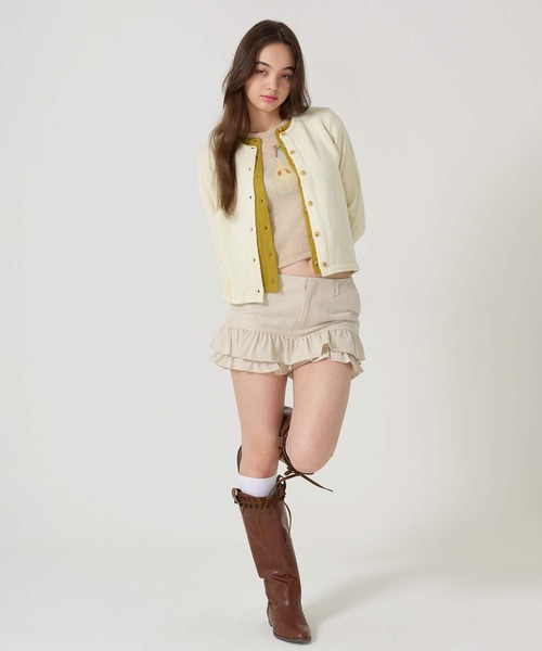 TINA：JOJUN（ティーナジョジュン）の「ピンストライプ ティアード ショートパンツ TINA：JOJUN（その他パンツ・レディース・ブラック/アイボリー・M/S）」の5枚目の写真